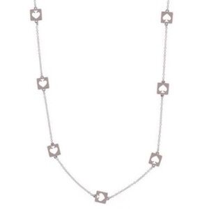 NWOT kate spade Silver Tone Ace Of Spades Hole Punch Earrings & Station Necklace